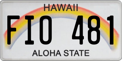 HI license plate FIO481