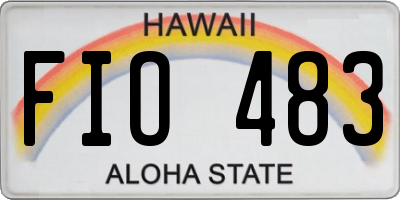 HI license plate FIO483