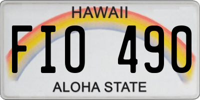 HI license plate FIO490