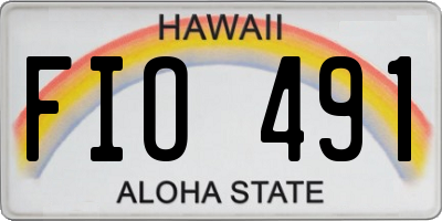 HI license plate FIO491