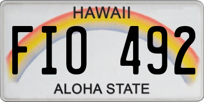 HI license plate FIO492