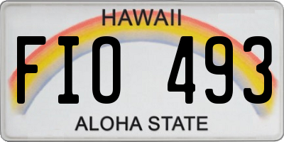 HI license plate FIO493