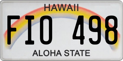 HI license plate FIO498