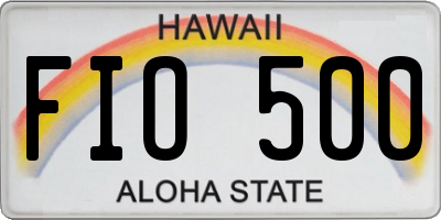HI license plate FIO500