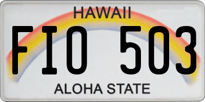 HI license plate FIO503