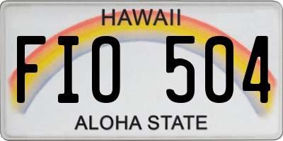 HI license plate FIO504