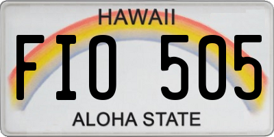 HI license plate FIO505
