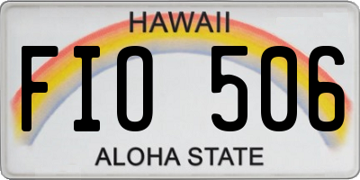 HI license plate FIO506