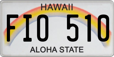 HI license plate FIO510