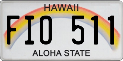 HI license plate FIO511