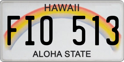 HI license plate FIO513