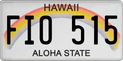 HI license plate FIO515