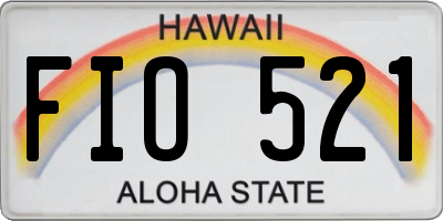 HI license plate FIO521