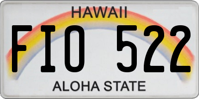 HI license plate FIO522