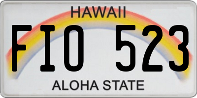 HI license plate FIO523