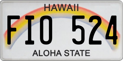 HI license plate FIO524