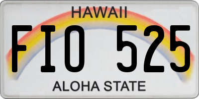 HI license plate FIO525