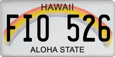 HI license plate FIO526