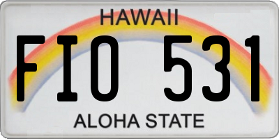 HI license plate FIO531