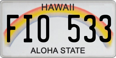 HI license plate FIO533