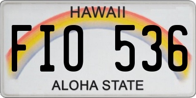 HI license plate FIO536