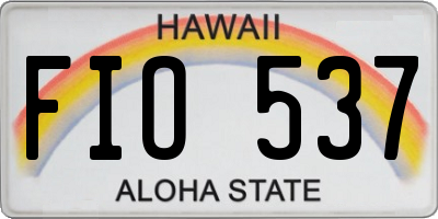 HI license plate FIO537
