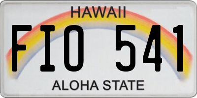 HI license plate FIO541