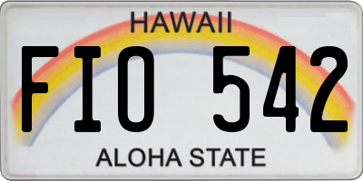 HI license plate FIO542