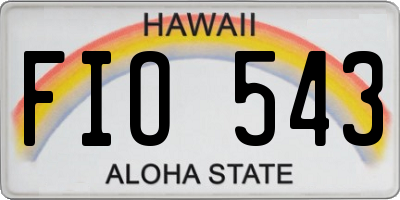 HI license plate FIO543