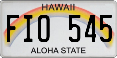 HI license plate FIO545