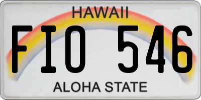 HI license plate FIO546