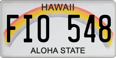 HI license plate FIO548