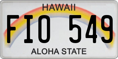 HI license plate FIO549