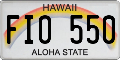 HI license plate FIO550