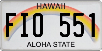 HI license plate FIO551