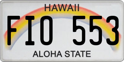 HI license plate FIO553
