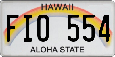 HI license plate FIO554