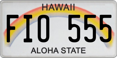 HI license plate FIO555
