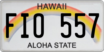 HI license plate FIO557