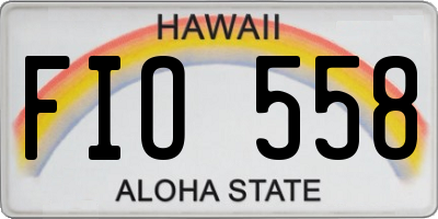 HI license plate FIO558