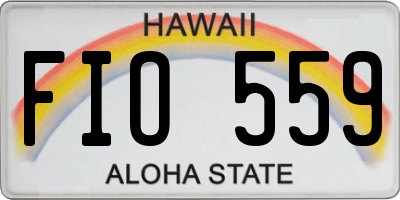 HI license plate FIO559