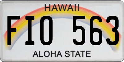 HI license plate FIO563