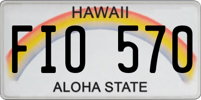 HI license plate FIO570