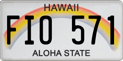 HI license plate FIO571