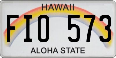 HI license plate FIO573