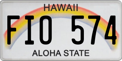 HI license plate FIO574