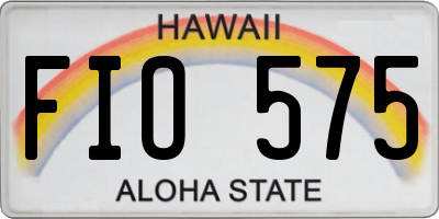 HI license plate FIO575