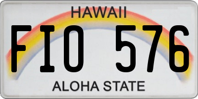 HI license plate FIO576