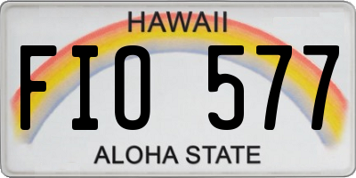HI license plate FIO577