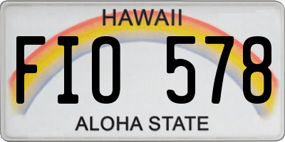 HI license plate FIO578